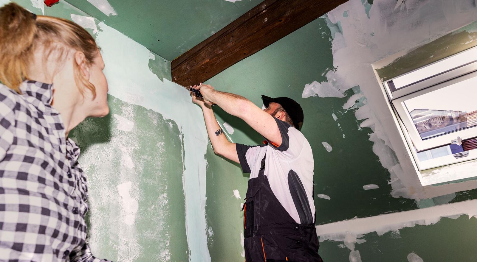 Large Web and Screen Couple painting and renovating their house together