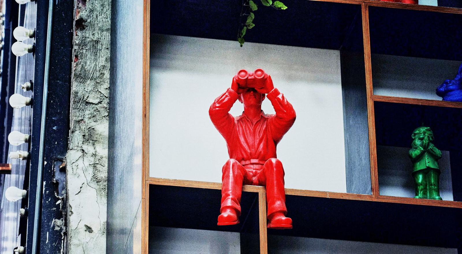 Large Web and Screen Figurine on shelf