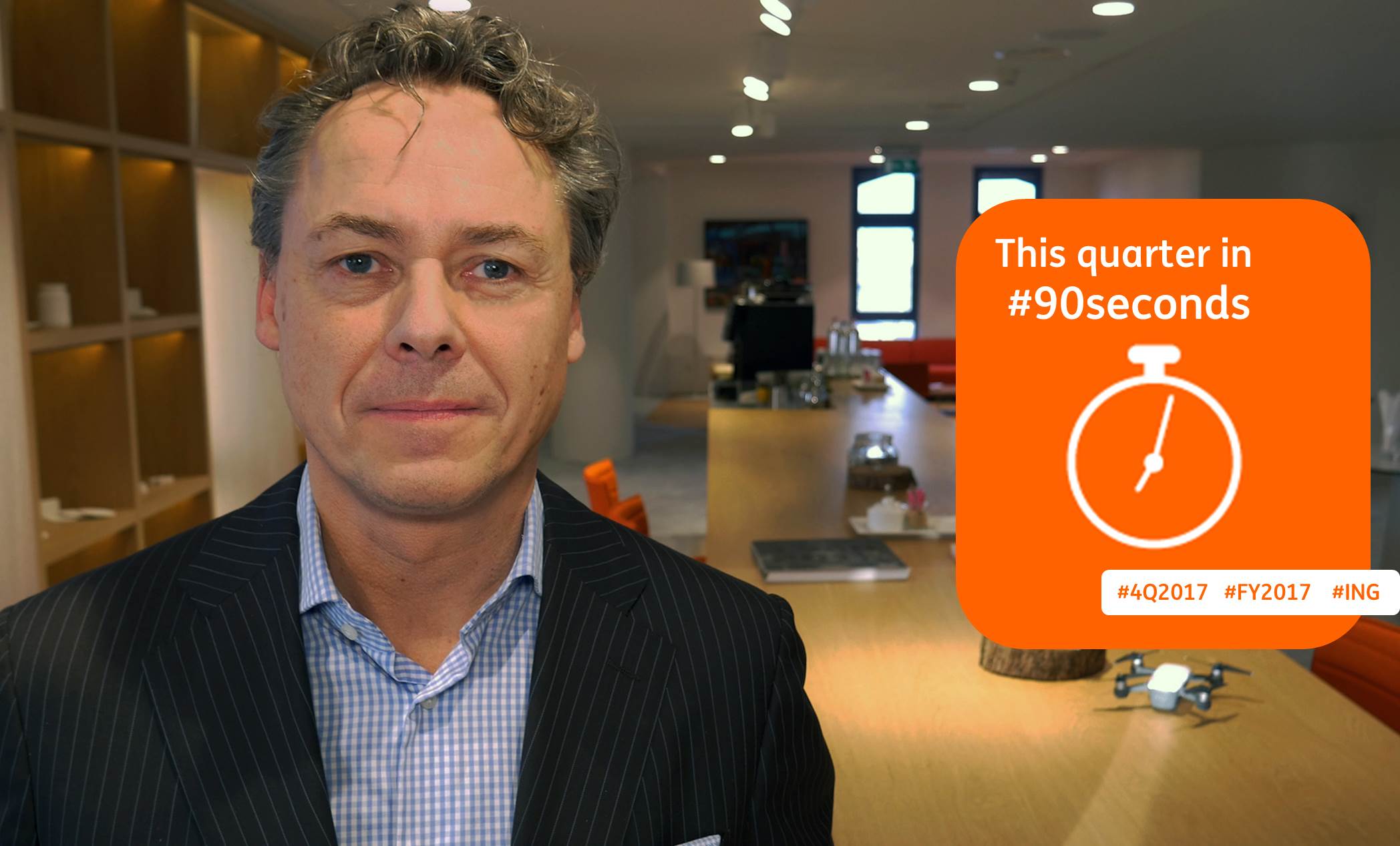 Man is talking in camera